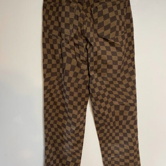 DIVIDED H&M Brown Checkerboard Women's High Waisted Jeans Size 10 - Picture 14 of 16